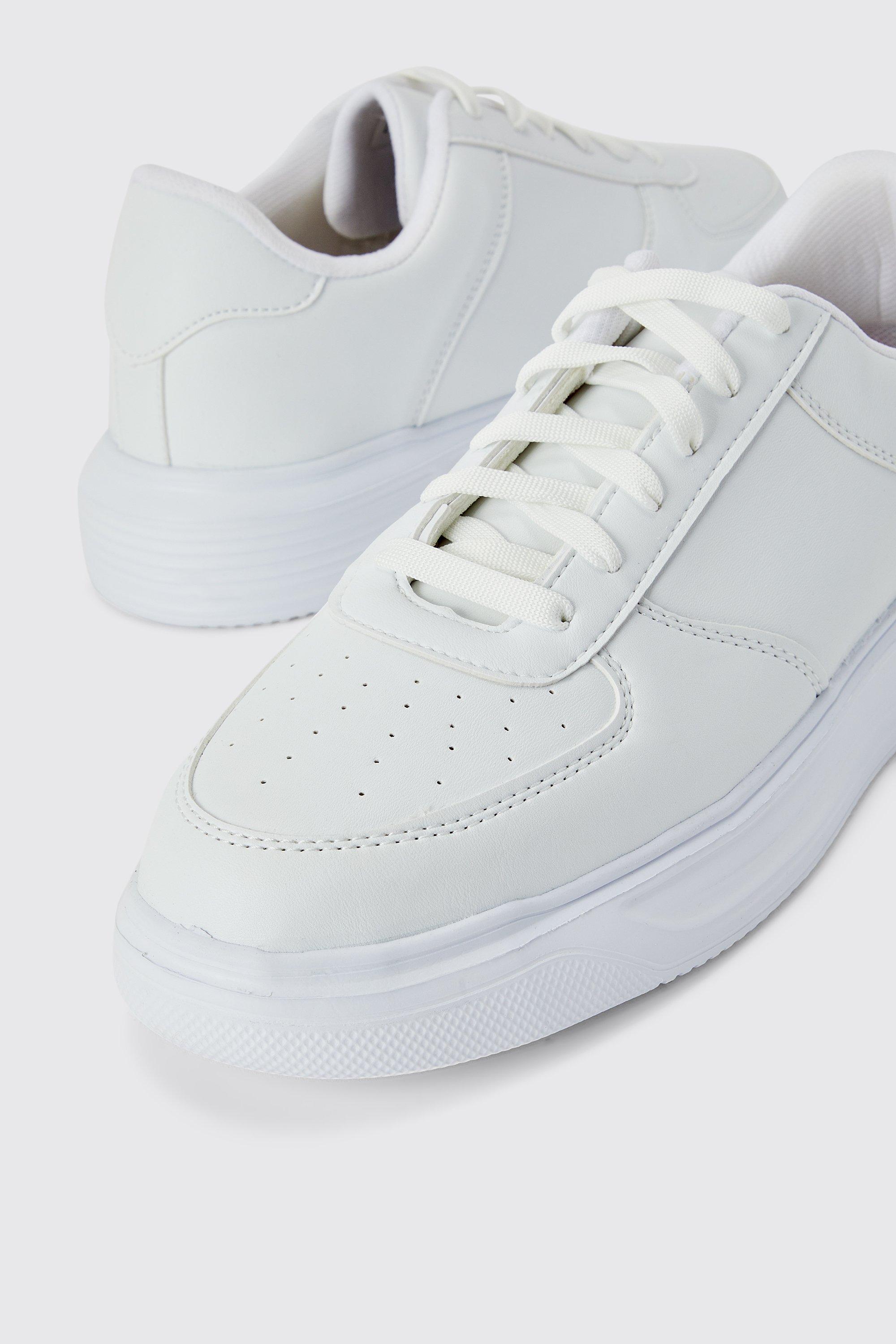 Smart Faux Leather Sneakers boohoo USA