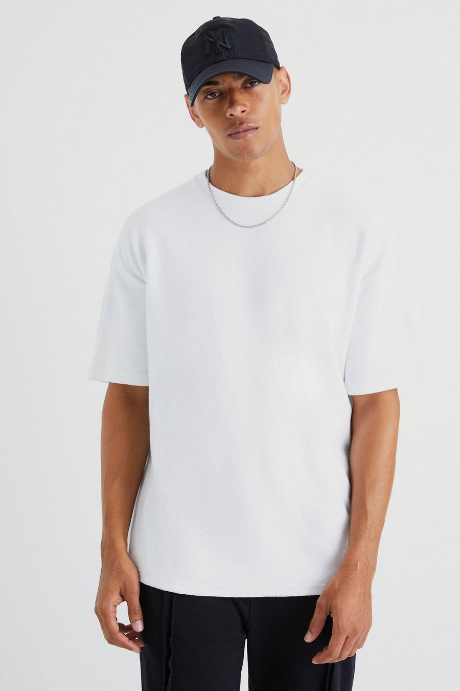 White vit Oversized Premium Towelling T-shirt