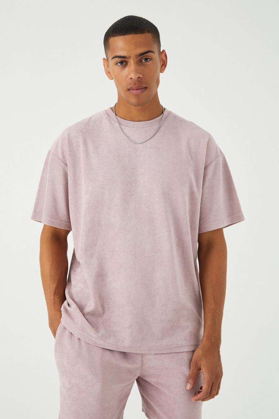 Lilac Oversized Premium Towelling T-shirt image number 1