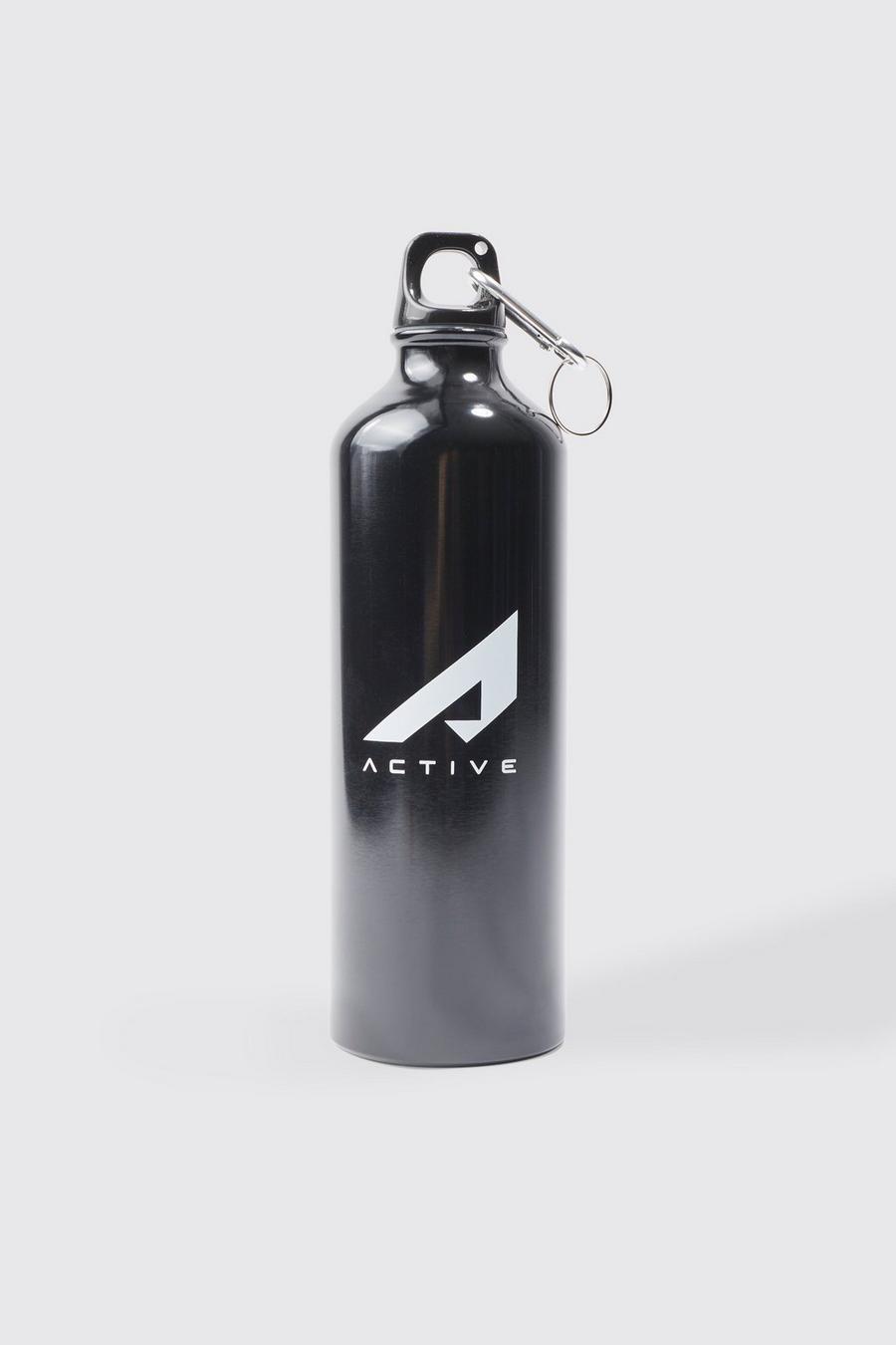 Black svart  Active Metal Water Bottle