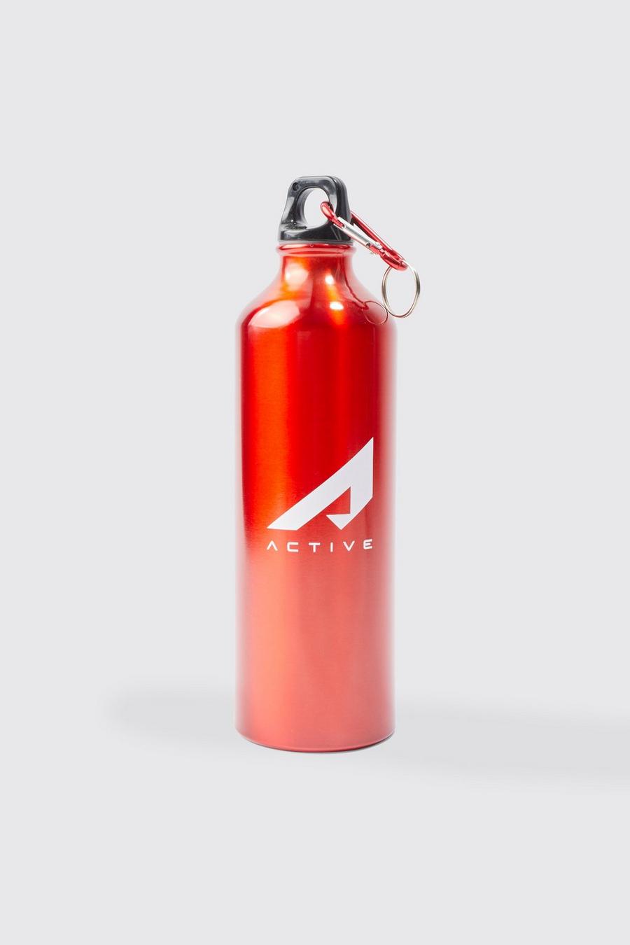 Red röd  Active Metal Water Bottle