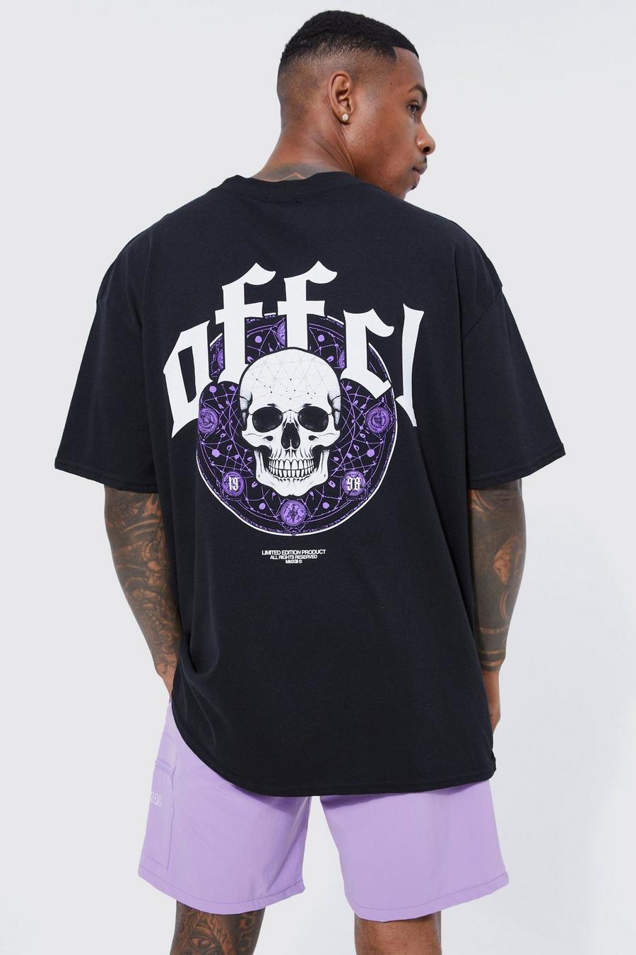 Black noir Oversized Skull Graphic T-shirt