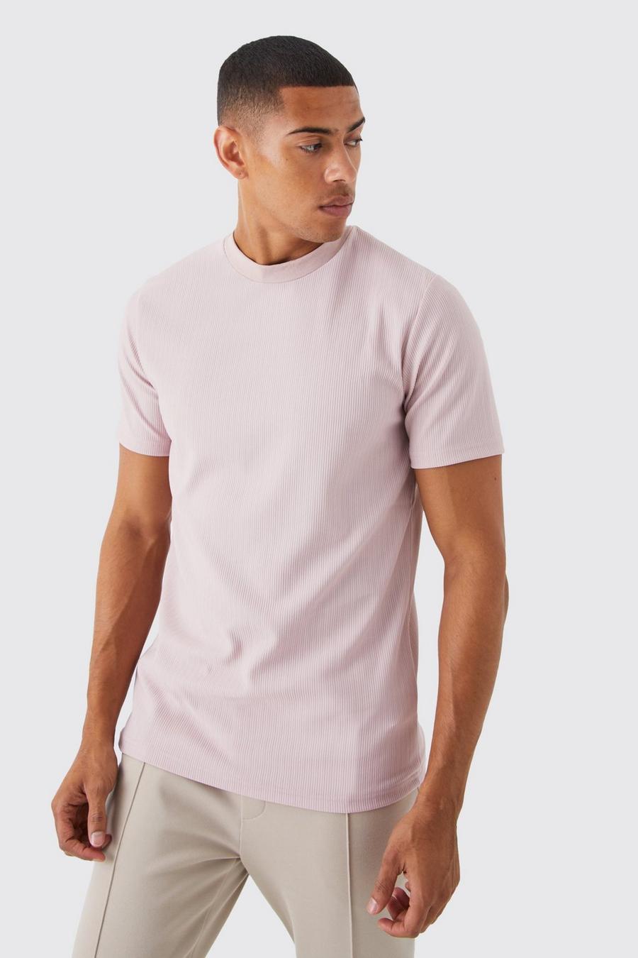 T-shirt Slim Fit, Light pink rosa