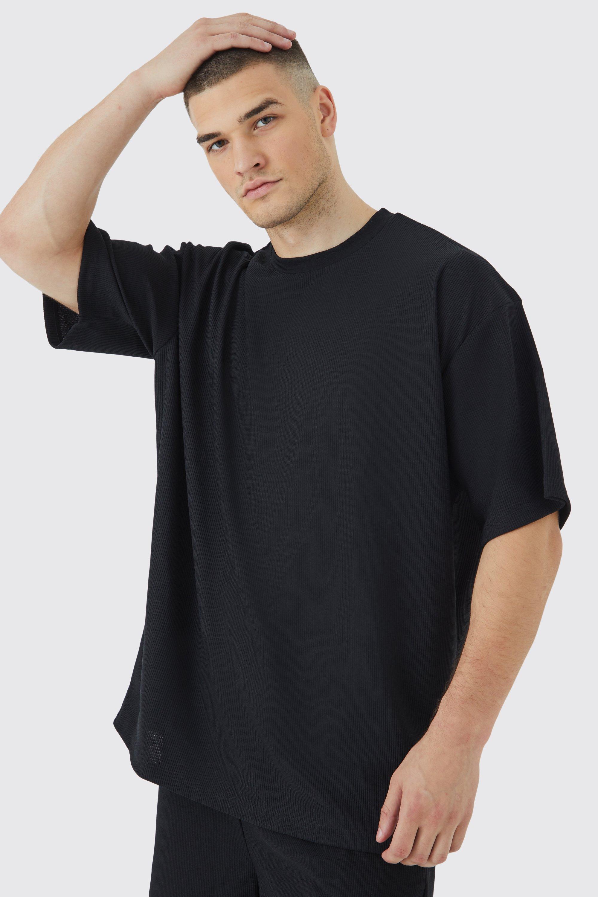 black rib oversized men's t-shirt
