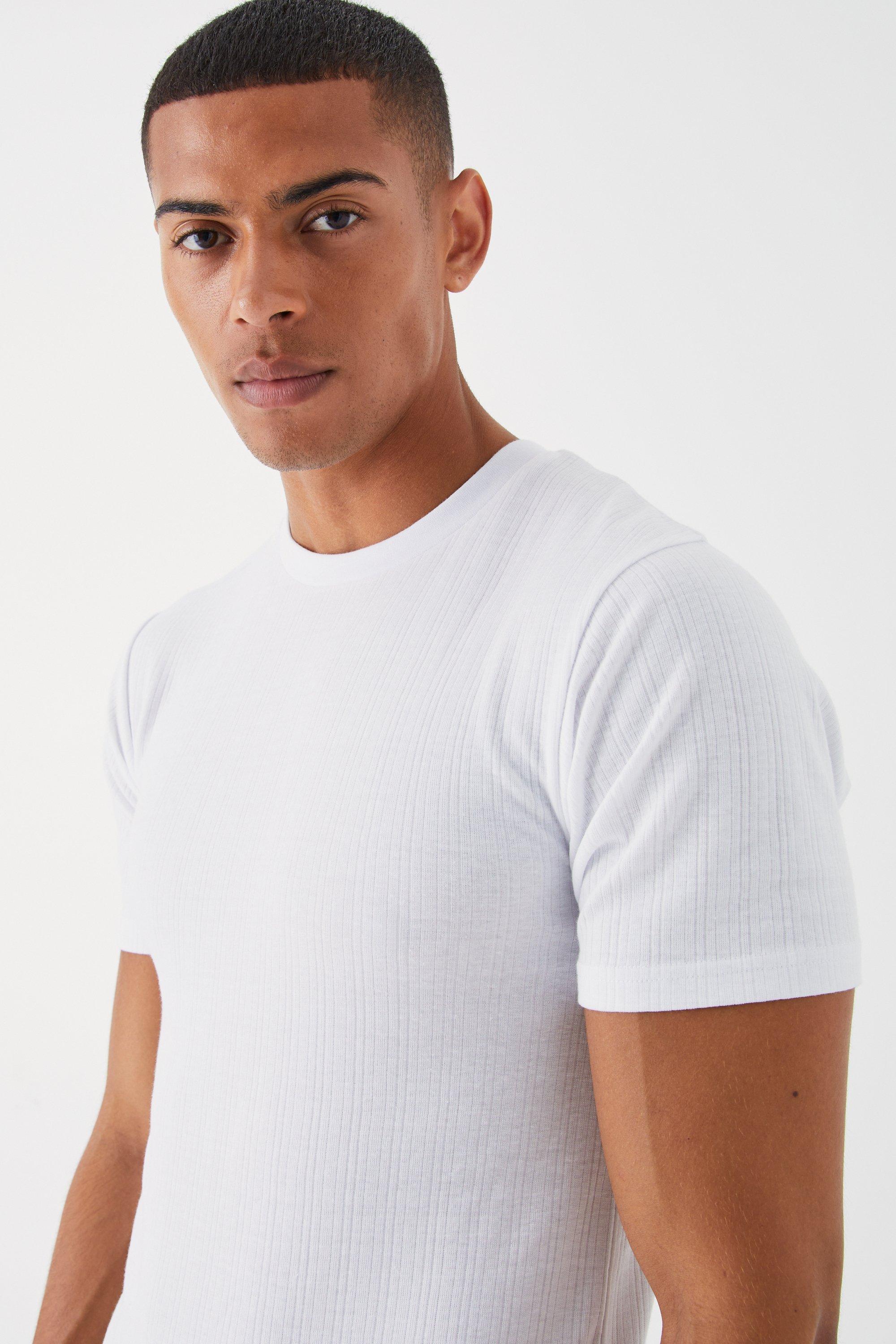 river island white muscle fit shirt