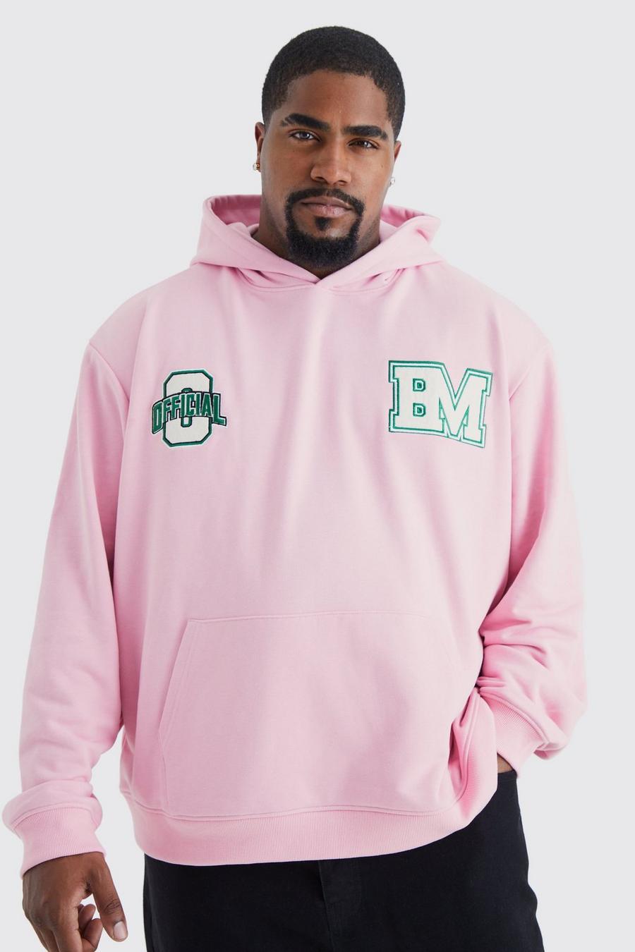 Pink Plus Boxy Heavyweight Worldwide Applique Hoodie image number 1