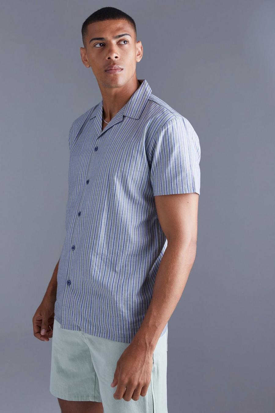 Green Short Sleeve Regular Bold Stripe Shirt image number 1