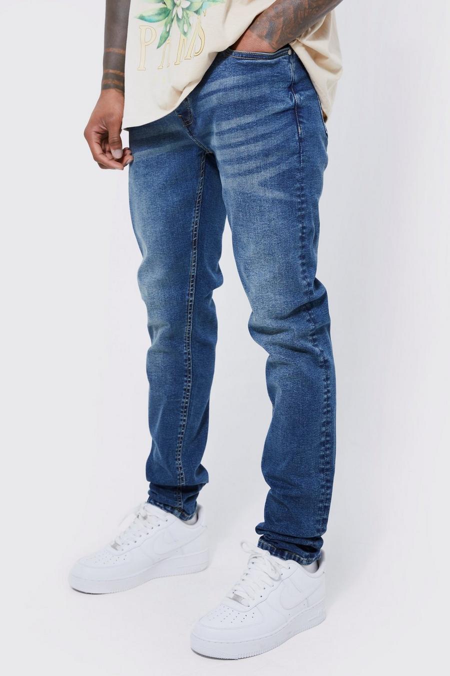 Jeans Skinny Fit Stretch con pieghe sul fondo, Vintage blue image number 1