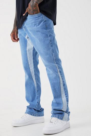 Slim Flare Panel Jeans light blue