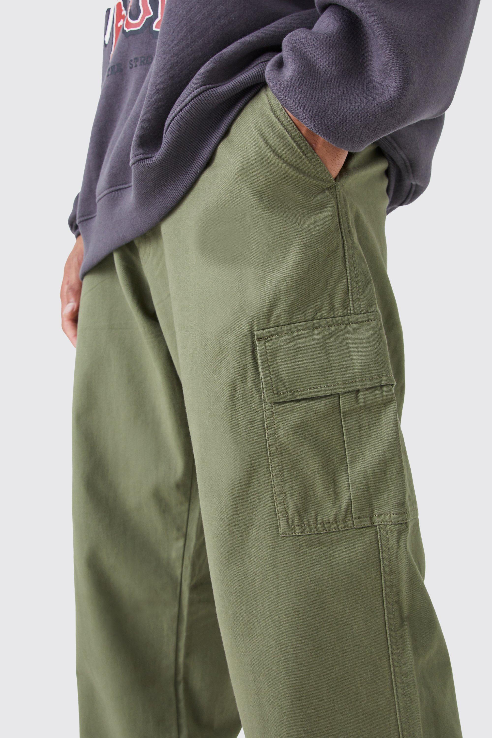 Khaki Loose Fit Cargo Pant