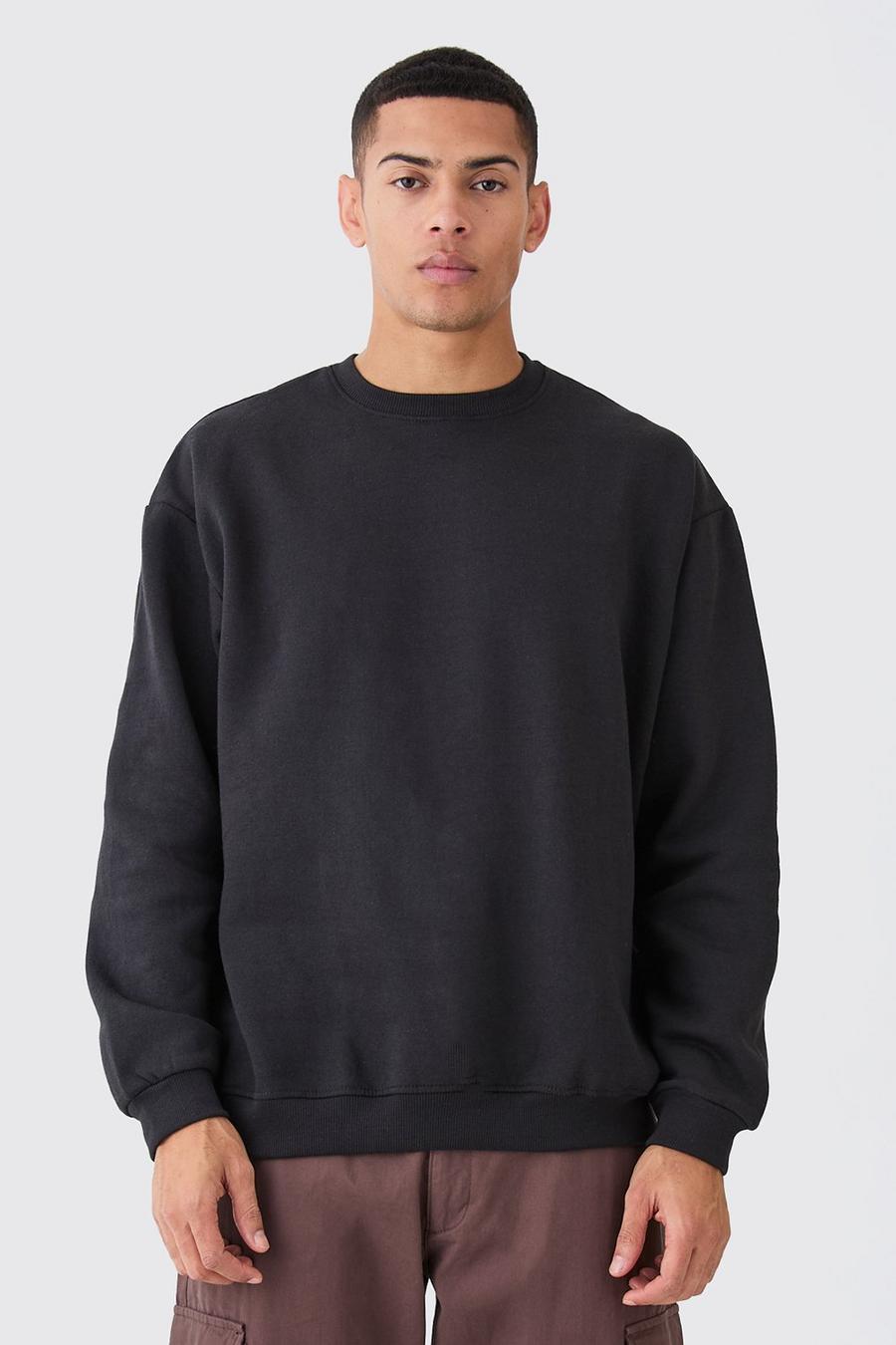 Black Basic Oversized Sweatshirt