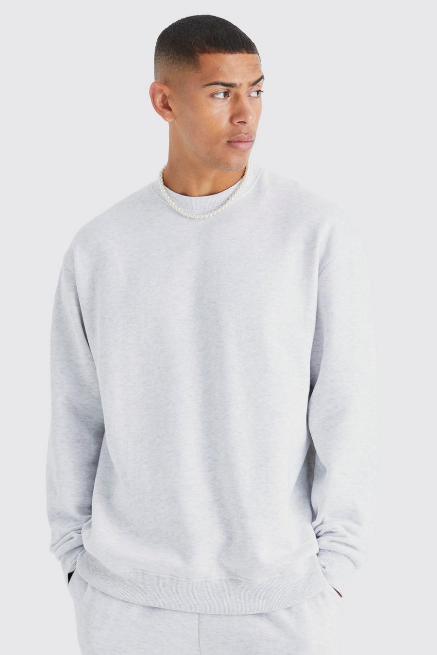 Grey marl Basic Oversized Sweatshirt 