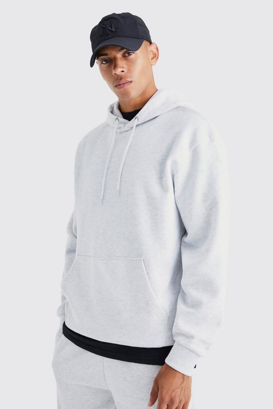 Grey marl Basic Oversized Over The Head Hoodie  image number 1
