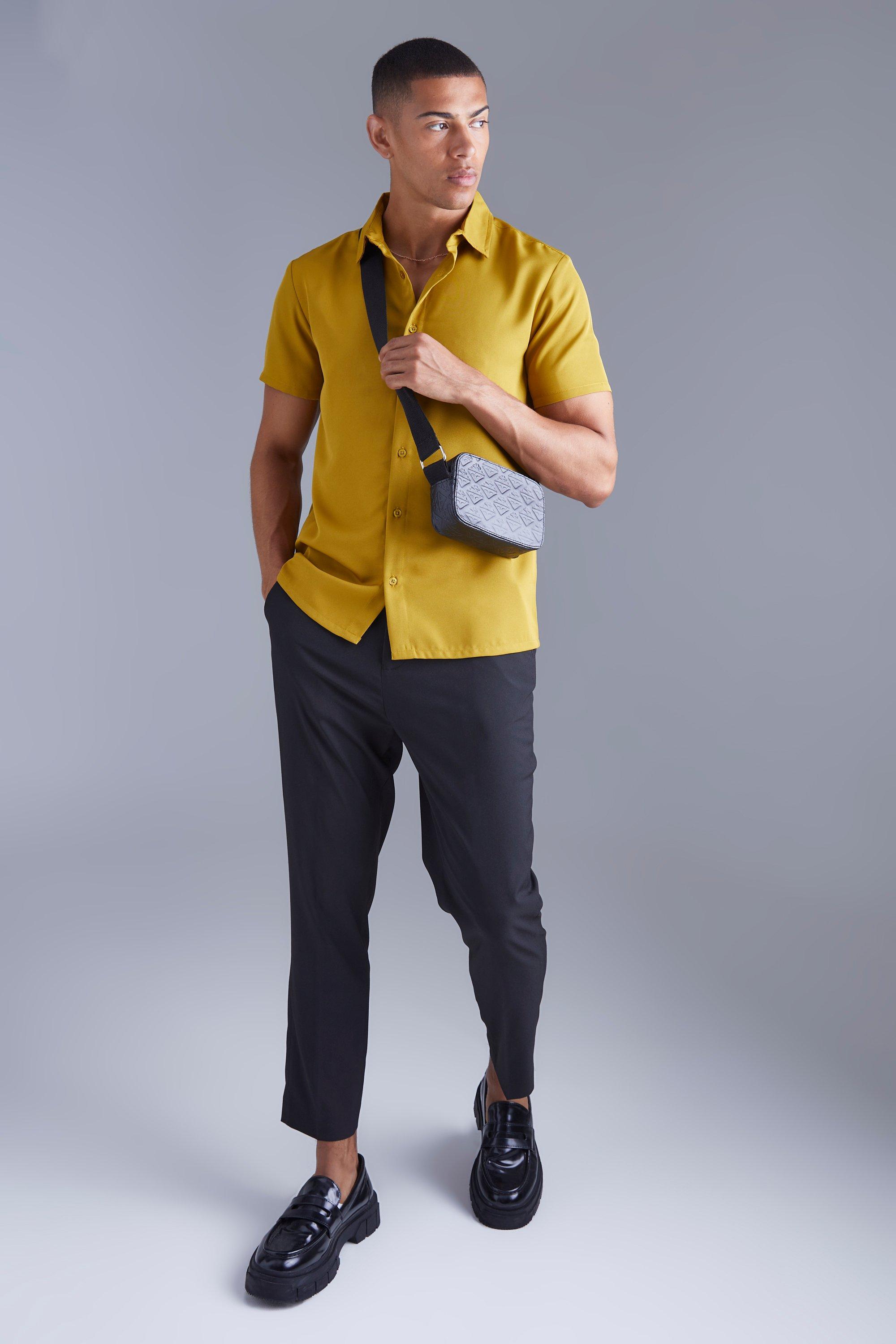 Mustard short sleeve store dress shirt