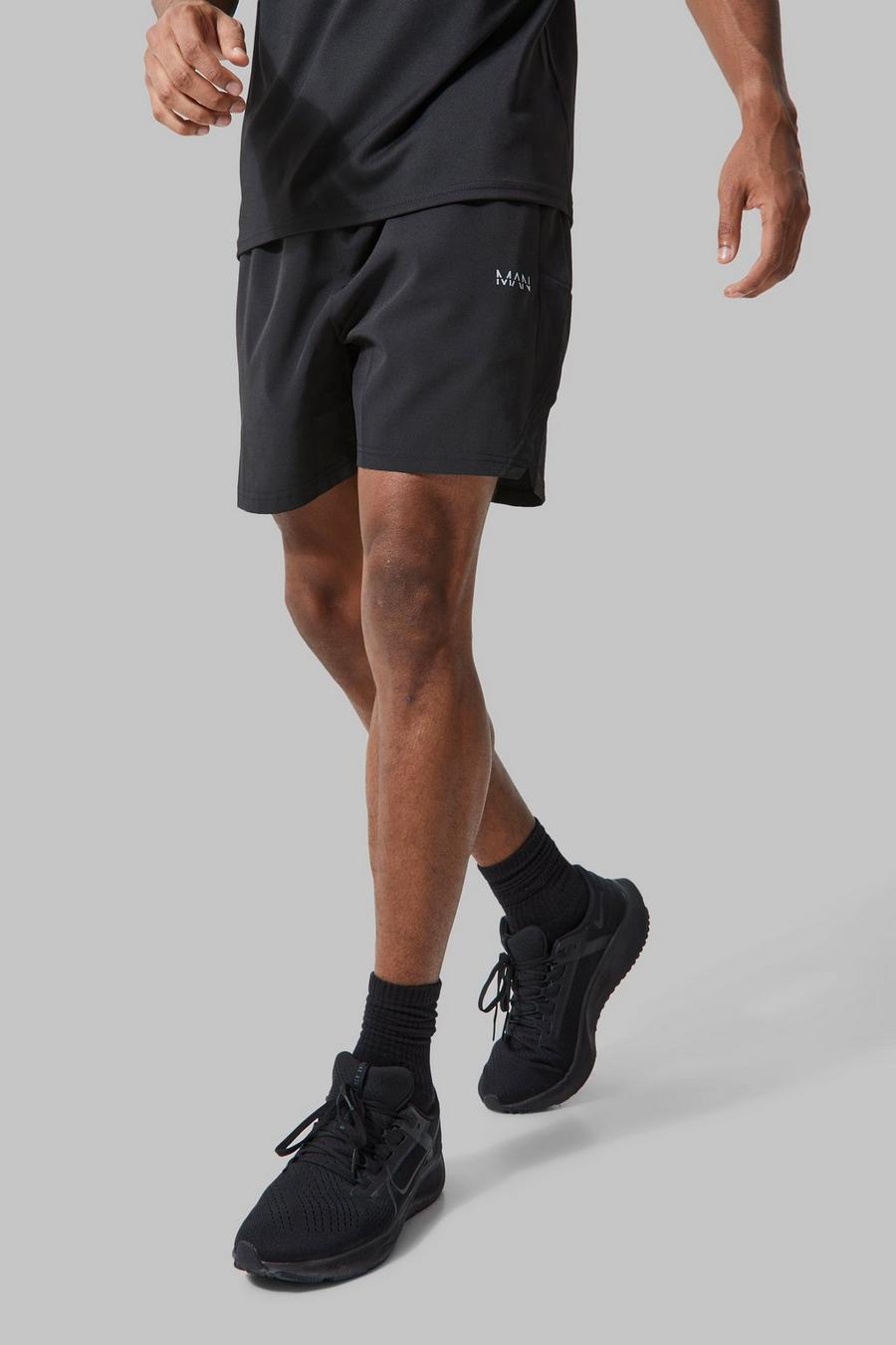 Black schwarz Man Active X Andrei Stretch Gym Shorts