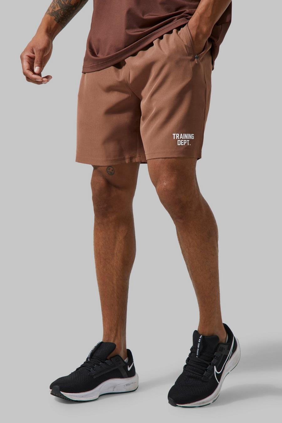 Pantalón corto MAN Active resistente Training Dept, Chocolate marrón