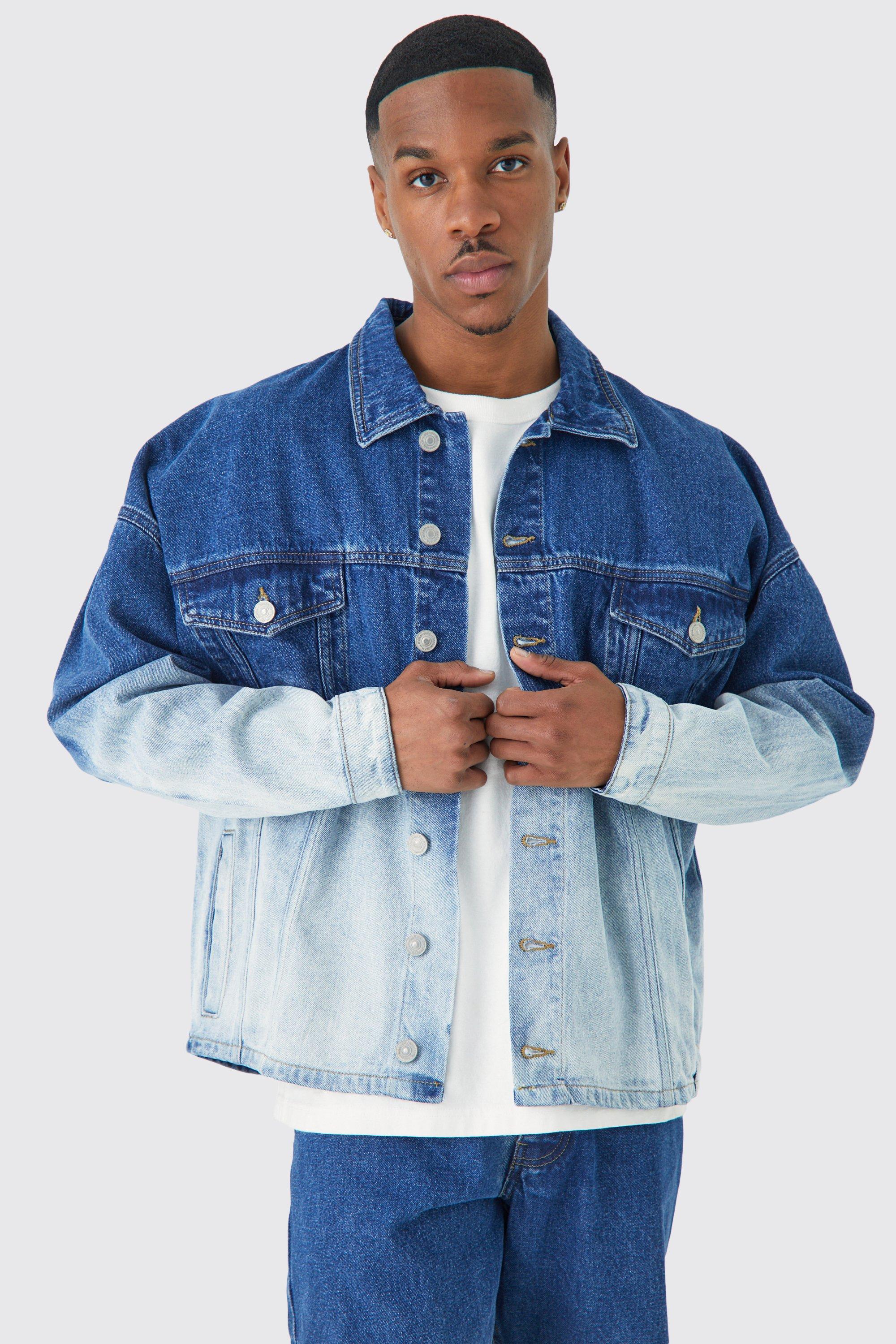 Light blue Oversized Ombre Denim Jacket