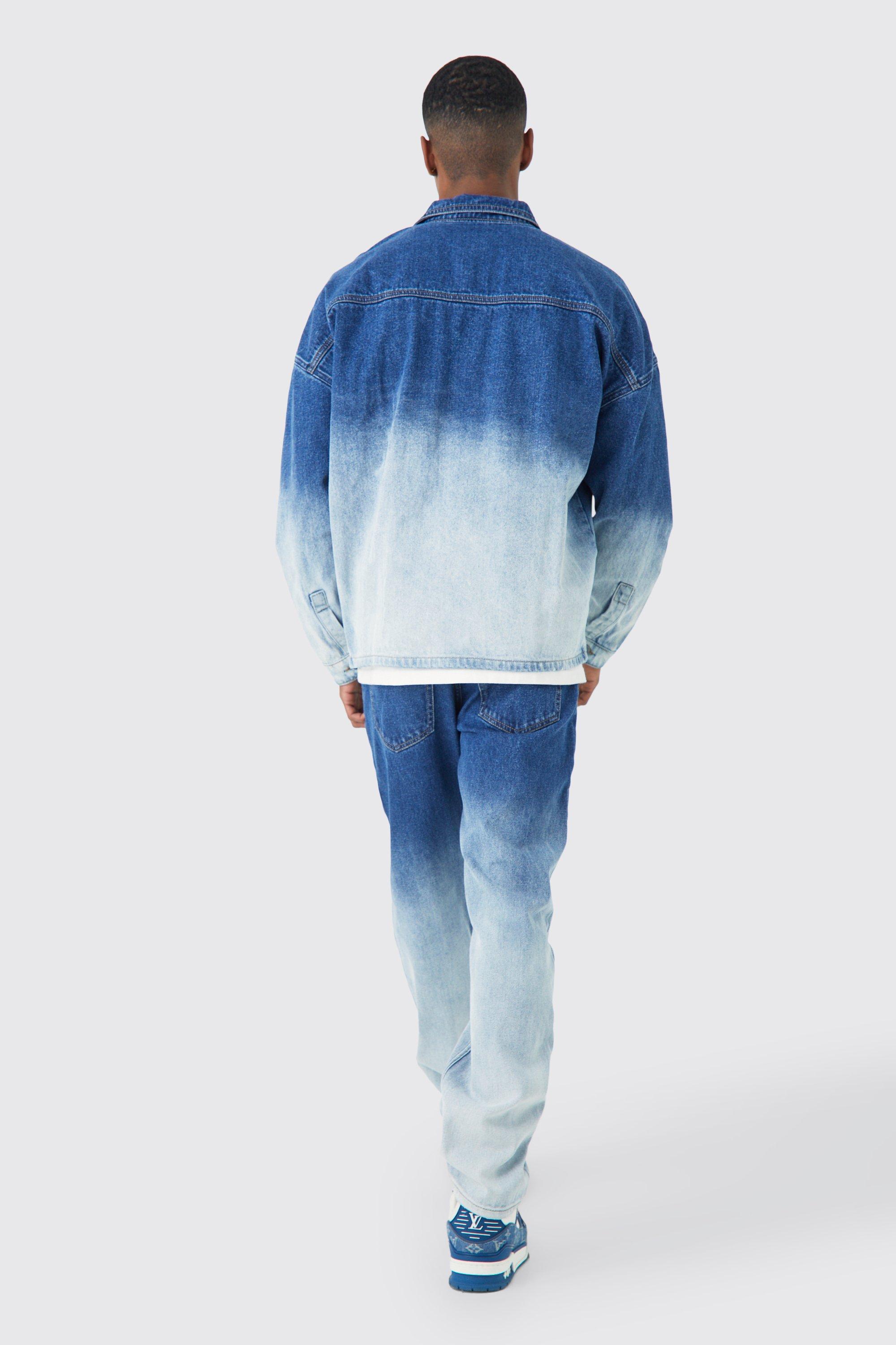 Men's Oversized Ombre Denim Jacket