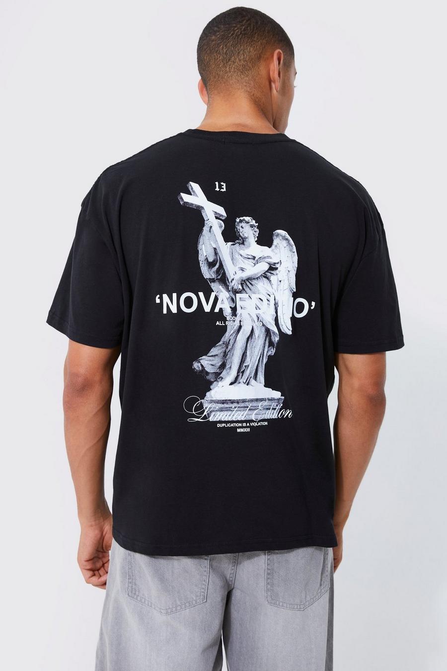 T-shirt oversize imprimé dans le dos Limited Edition, Black noir