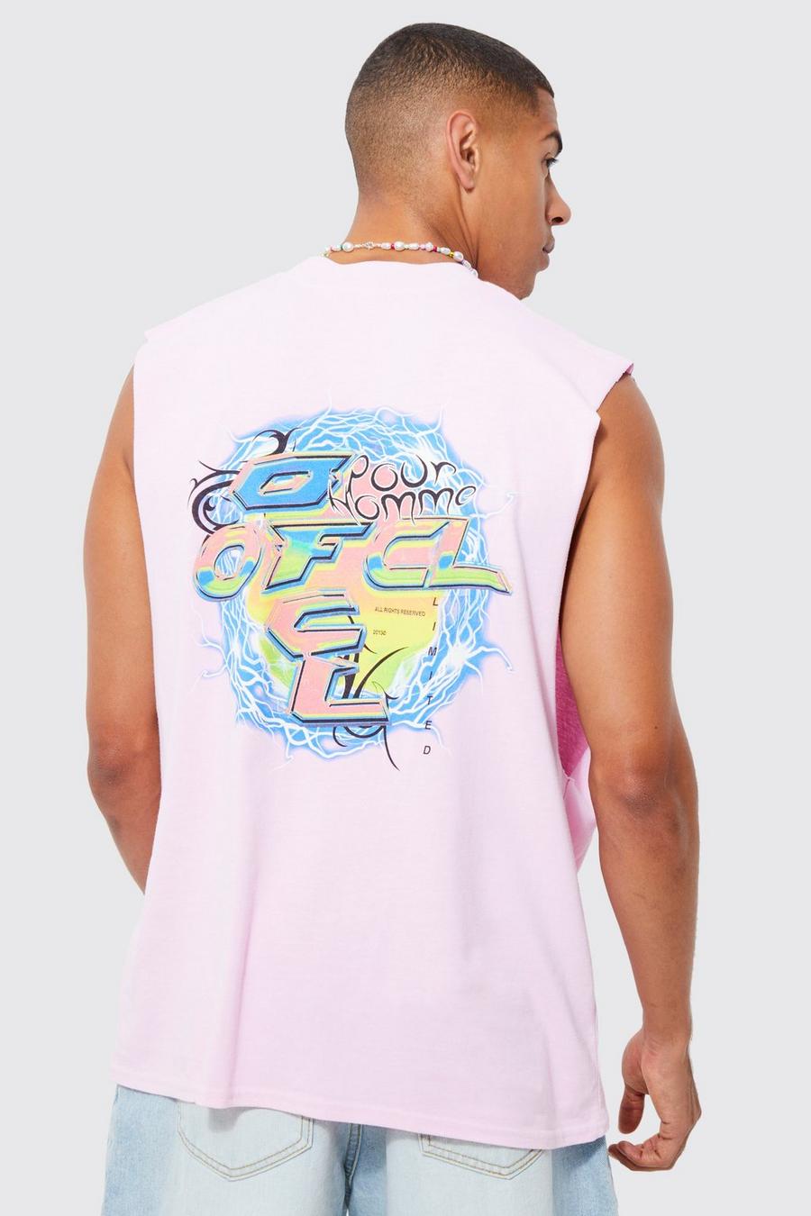 Light pink Oversized Overdyed Chrome Pour Homme Tank image number 1