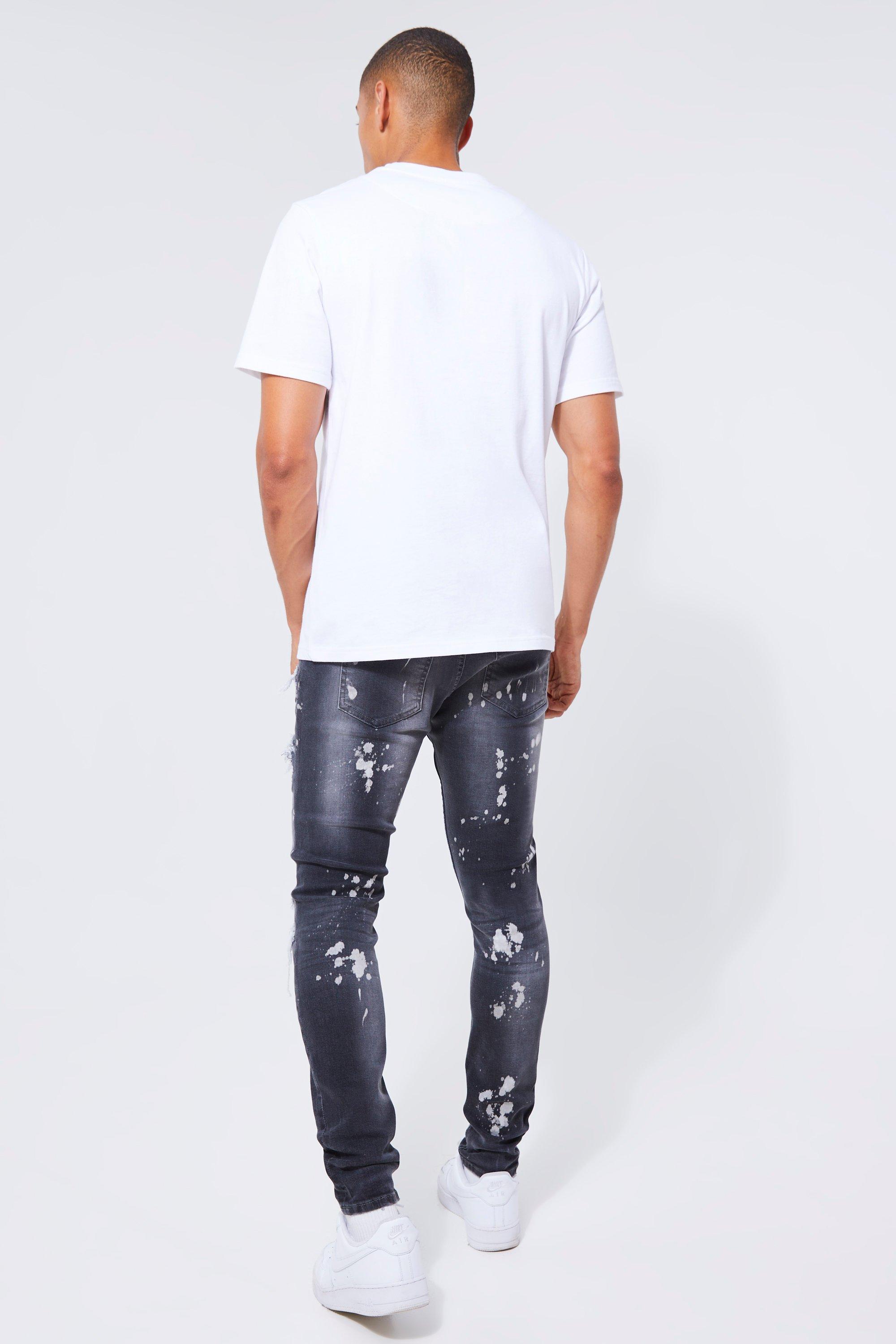 Bleached store mens jeans