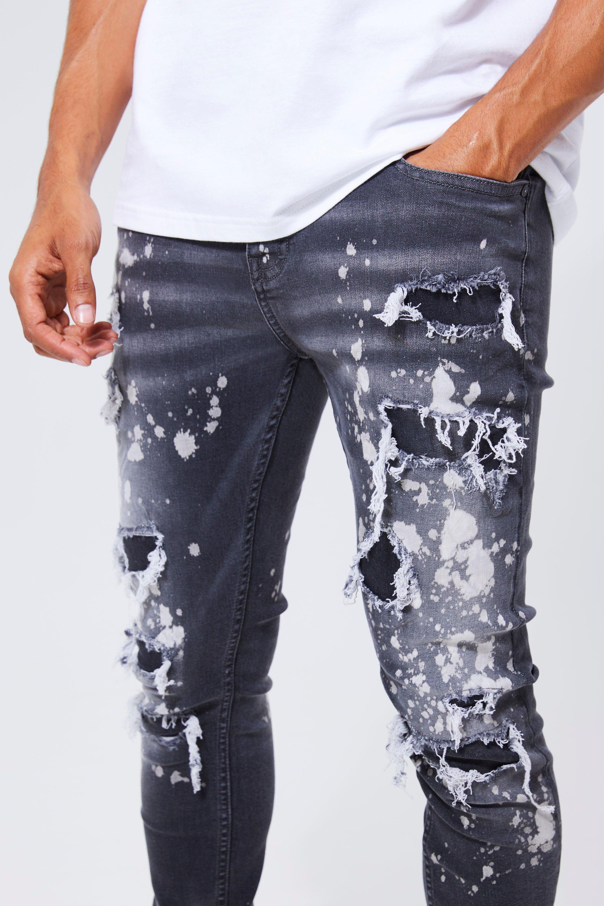 Bleached hot sale ripped jeans