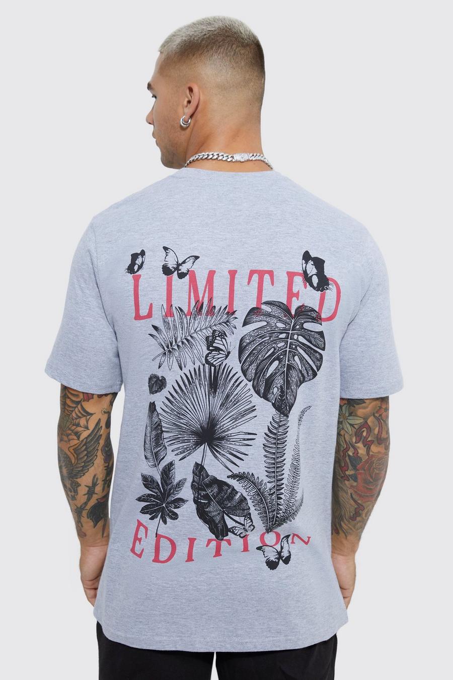Grey marl Limited Edition Flower Paradise T-shirt