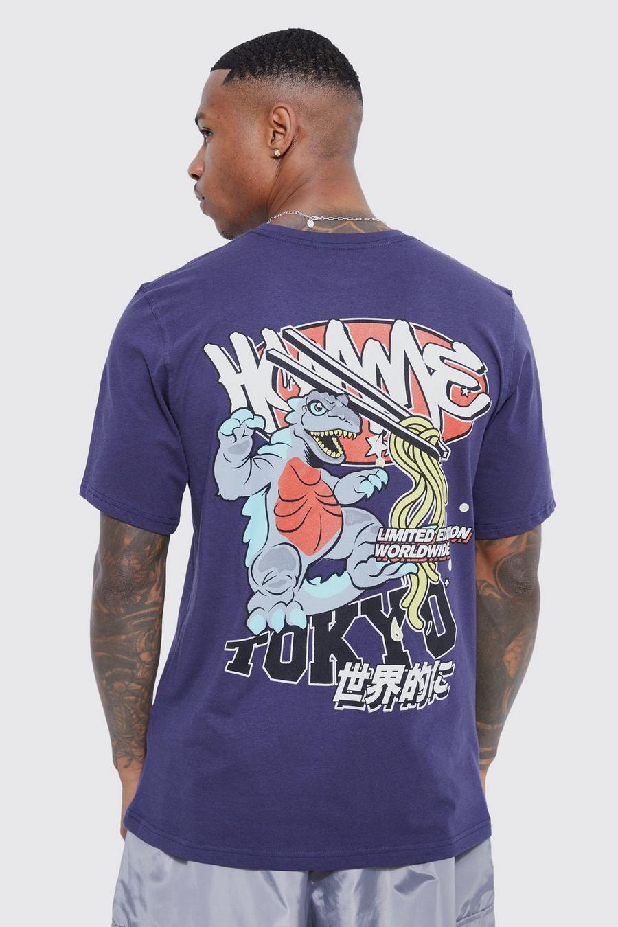 Navy Homme Dragon Noodles Graphic T-shirt