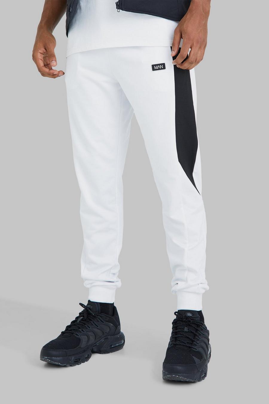 White Man Active Panelled Joggers