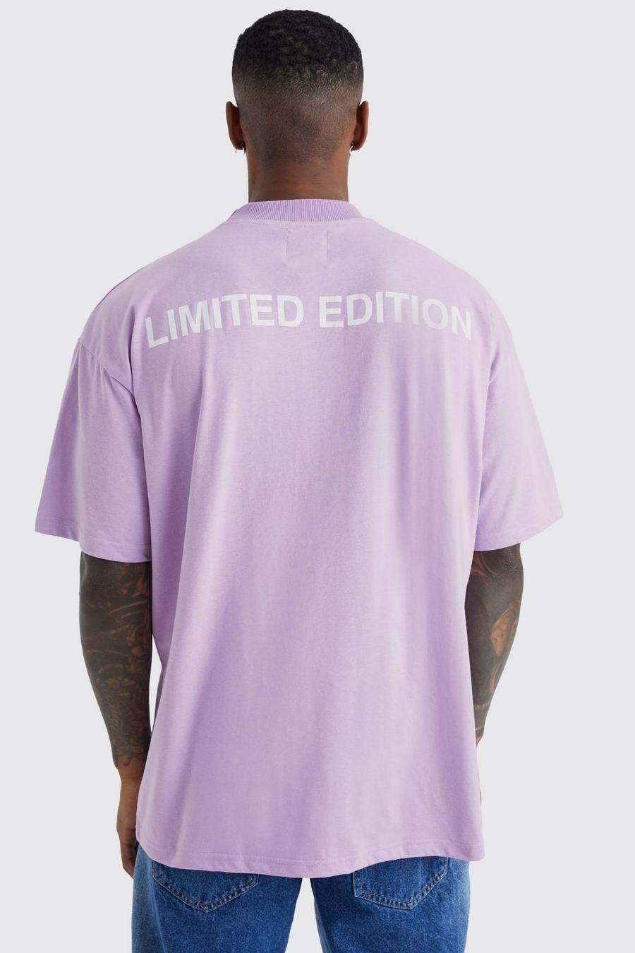 T-shirt oversize à col montant et slogan Limited, Lilac image number 1