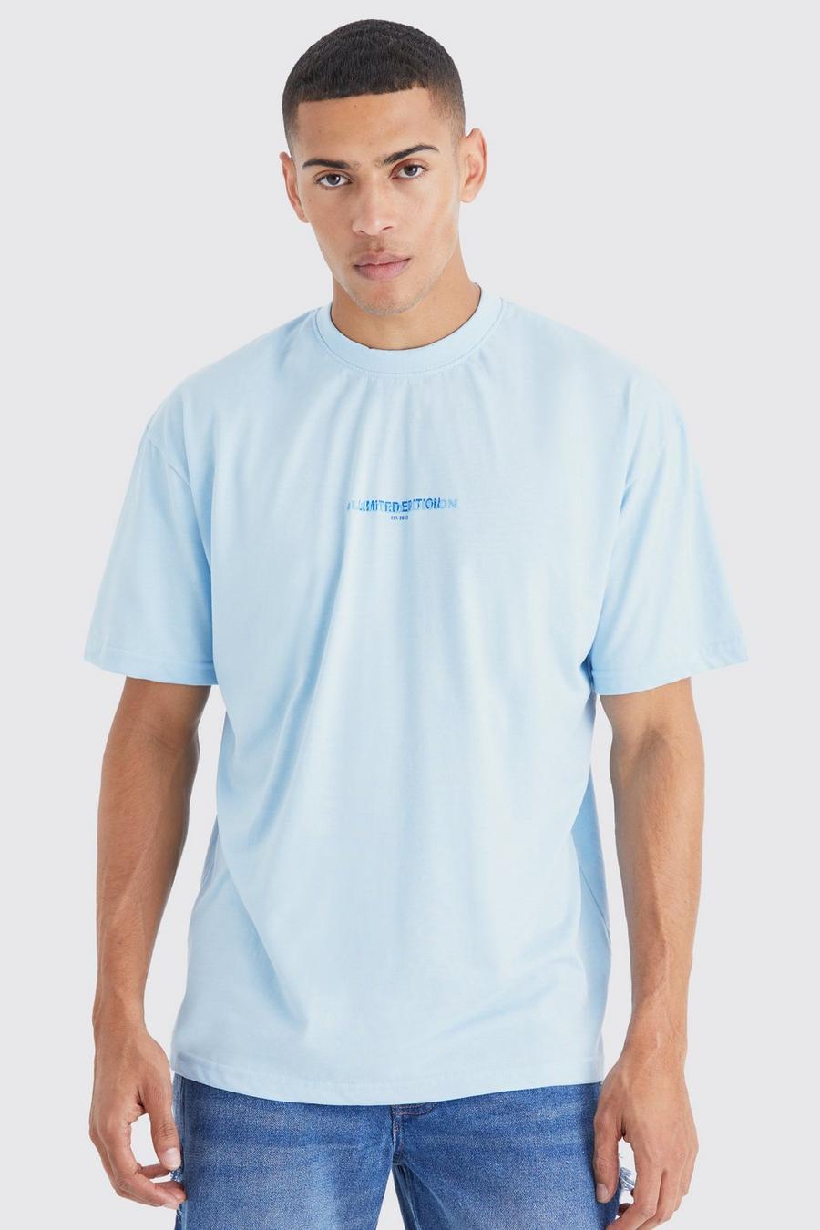 Camiseta oversize gruesa Limited Edition, Light blue azzurro