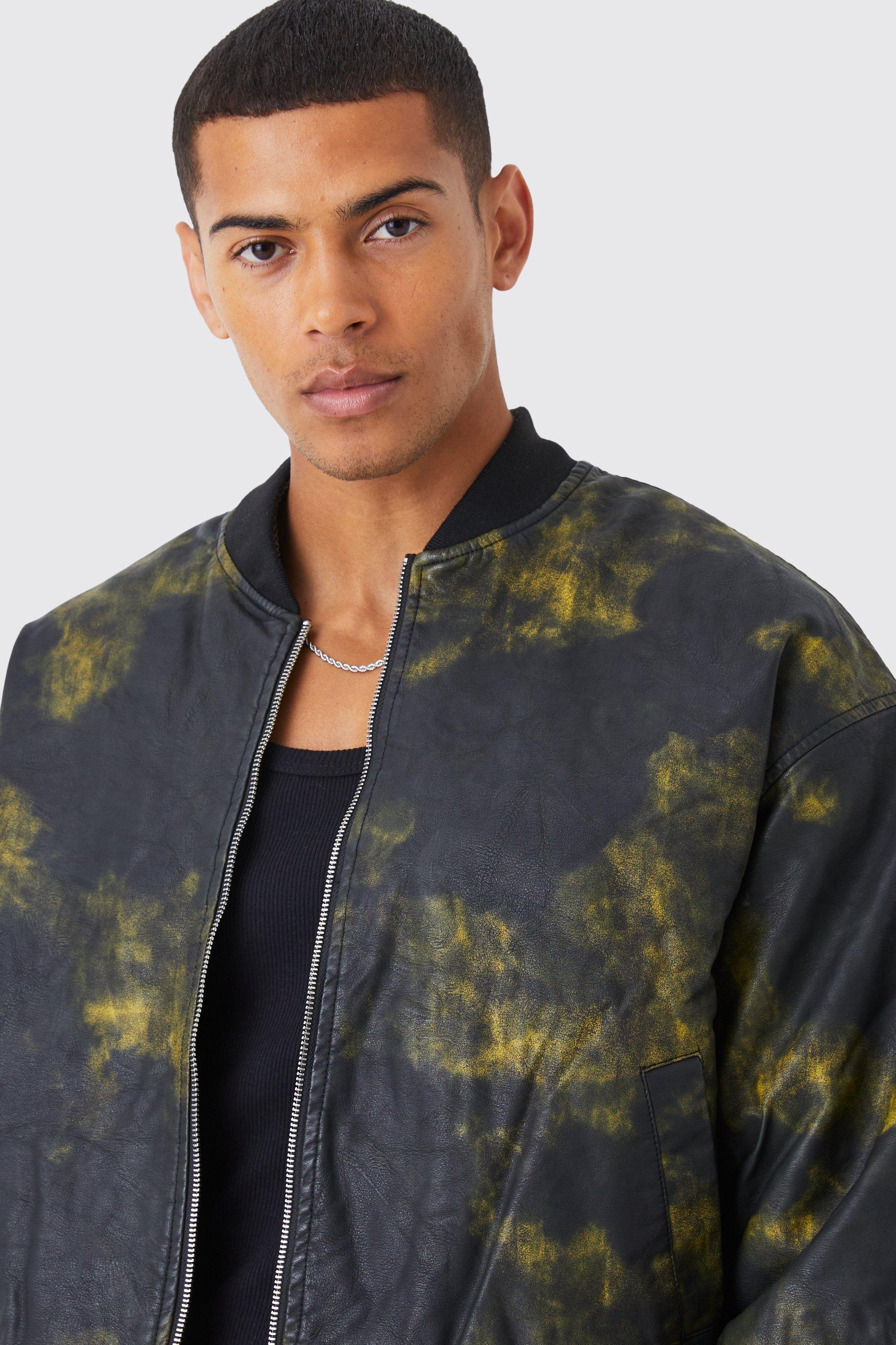 Men's Yellow Laundered Bomber Jacket