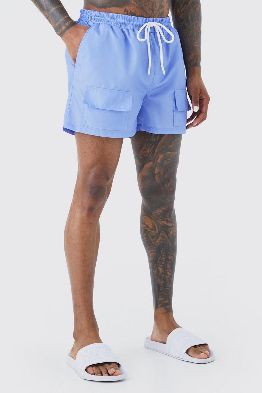 Costume a pantaloncino corto stile Cargo, Light blue