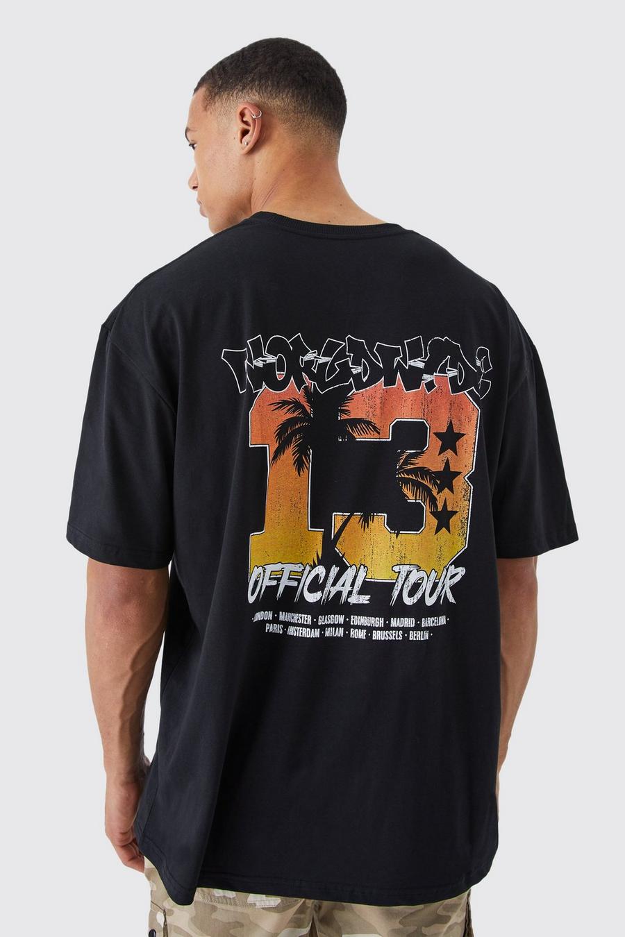 Tall Oversized Varsity Palm Graphic T-shirt | boohoo
