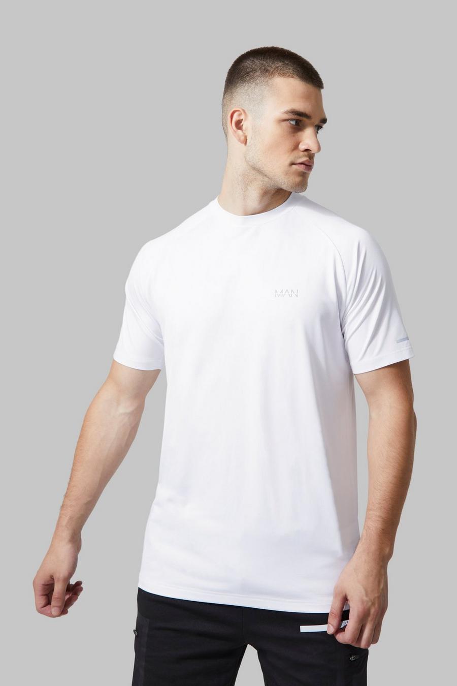 T-shirt Tall Man Active Gym con maniche raglan, White image number 1