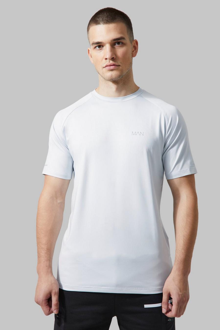 Grey Tall Raglan Man Active Fitness T-Shirt image number 1