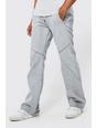 Ice grey Relaxed Rigid Flare Panelled Jeans