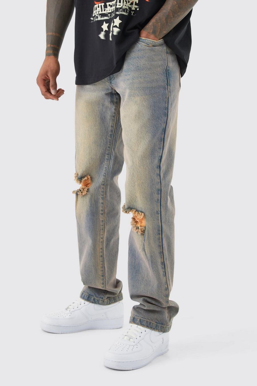 Orange Relaxed Rigid Tinted Jeans image number 1