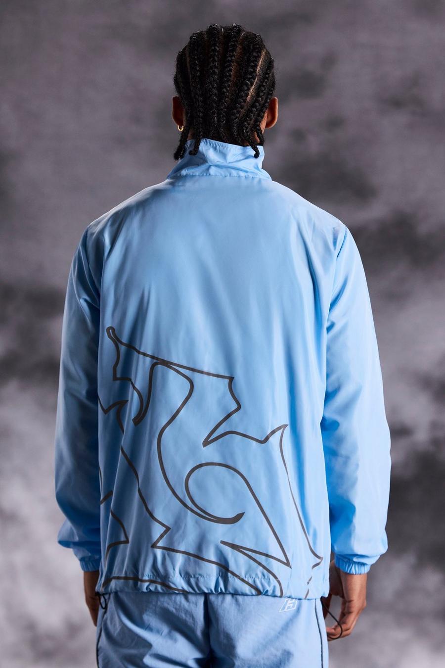 ArrDee Nylon-Jacke mit Trichterkragen, Light blue