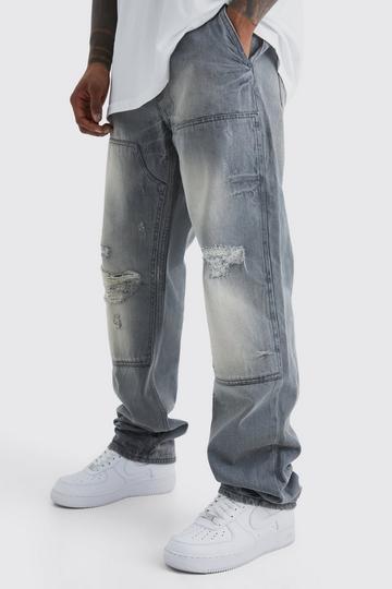 Relaxed Rigid Dirty Wash Carpenter Jeans ice grey