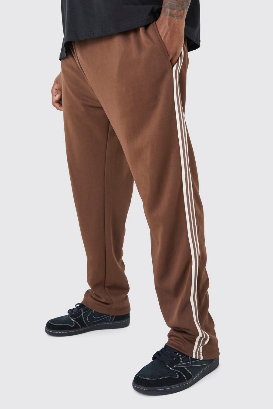 Coffee brown Plus Side Tape Tricot Jogger  