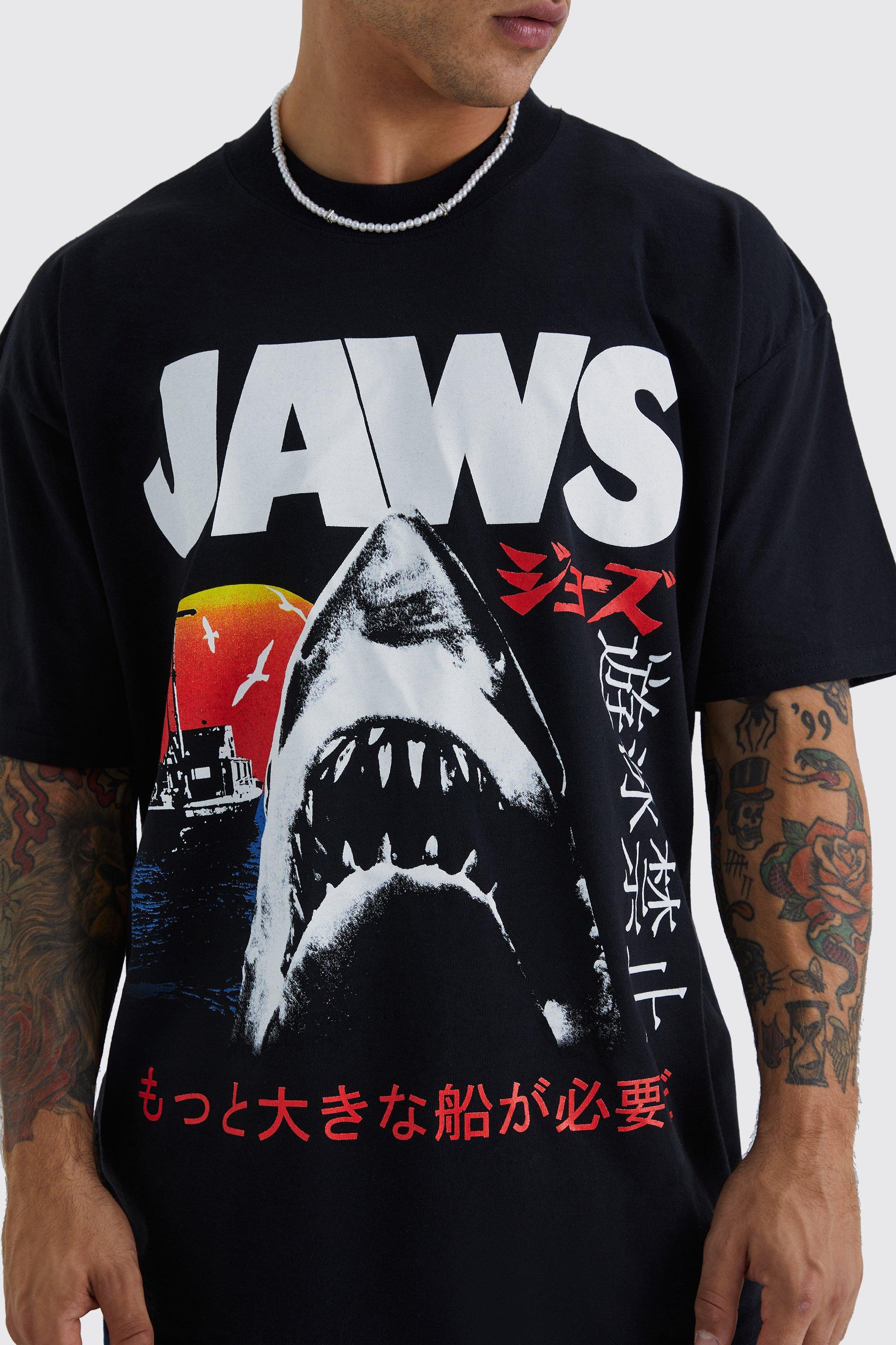 Oversized Jaws License T shirt boohoo