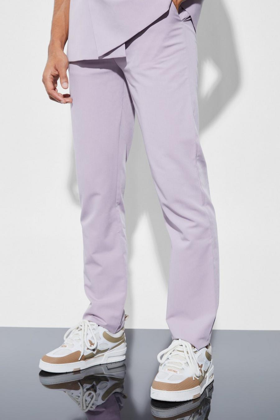 Lilac purple Straight Leg Suit Trousers