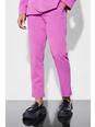 Pantalón de traje ajustado crop fruncido, Pink