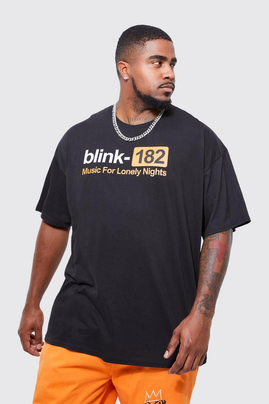 Grande taille - T-shirt imprimé Blink 182, Black noir