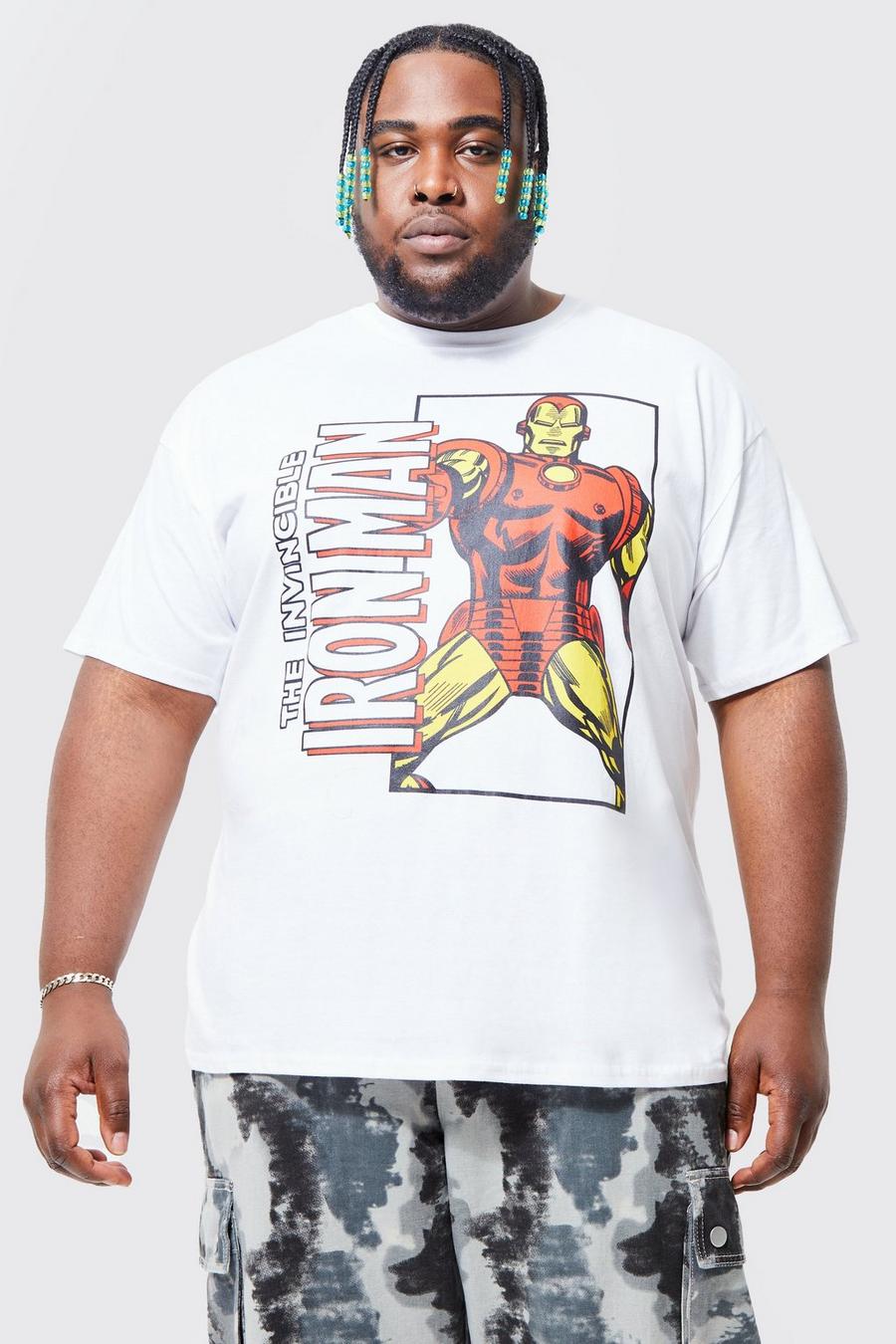 White Plus Gelicenseerd Iron Man T-Shirt
