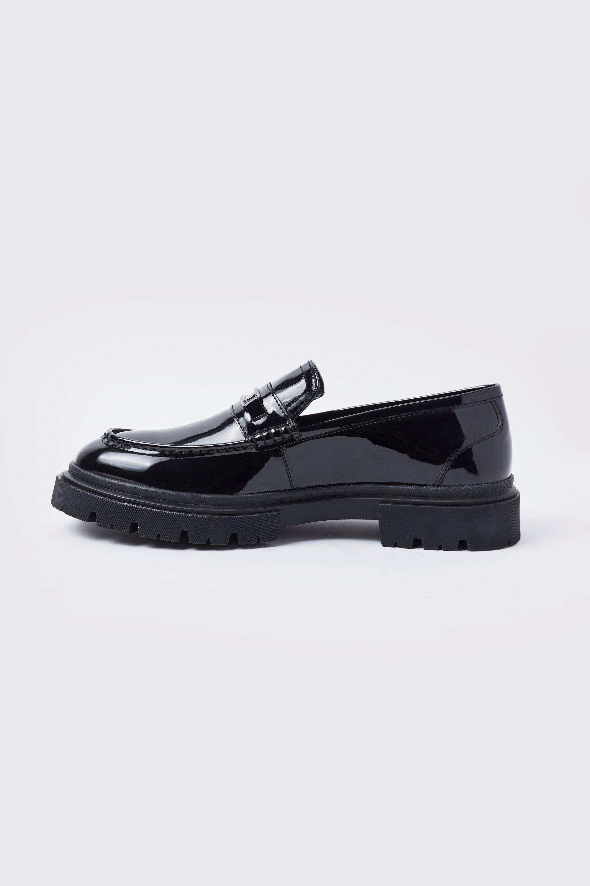 Chunky patent clearance loafers