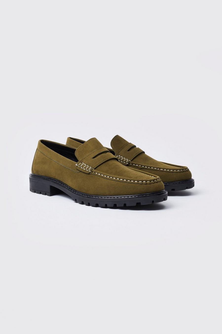 Khaki Faux Suede Loafer image number 1