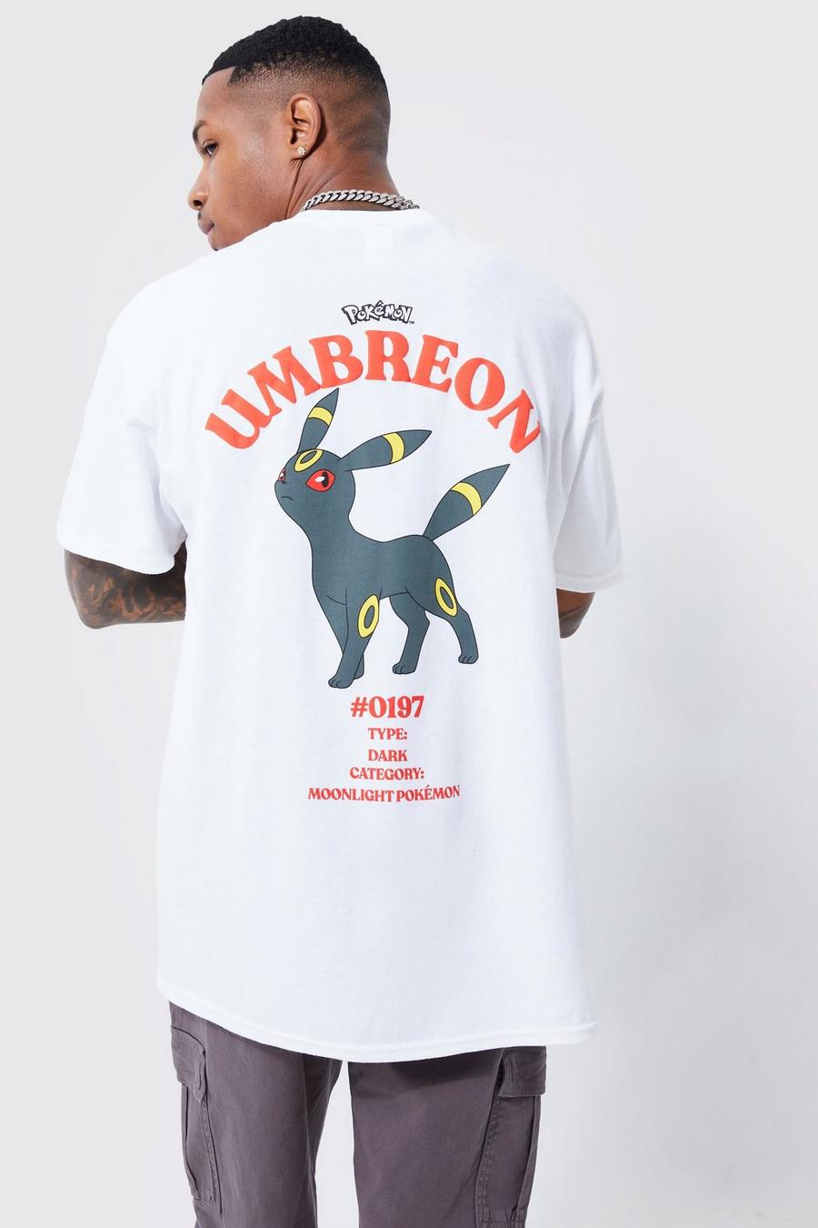 Oversize T-Shirt mit lizenziertem Pokemon Umbreon Print, White image number 1