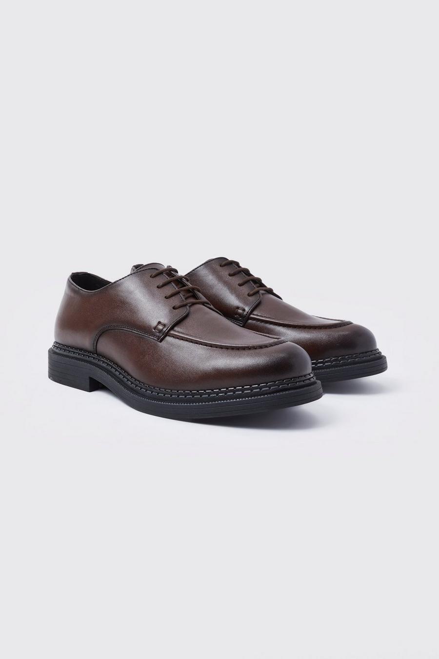 Zapatos elegantes estilo delantal, Brown marrón
